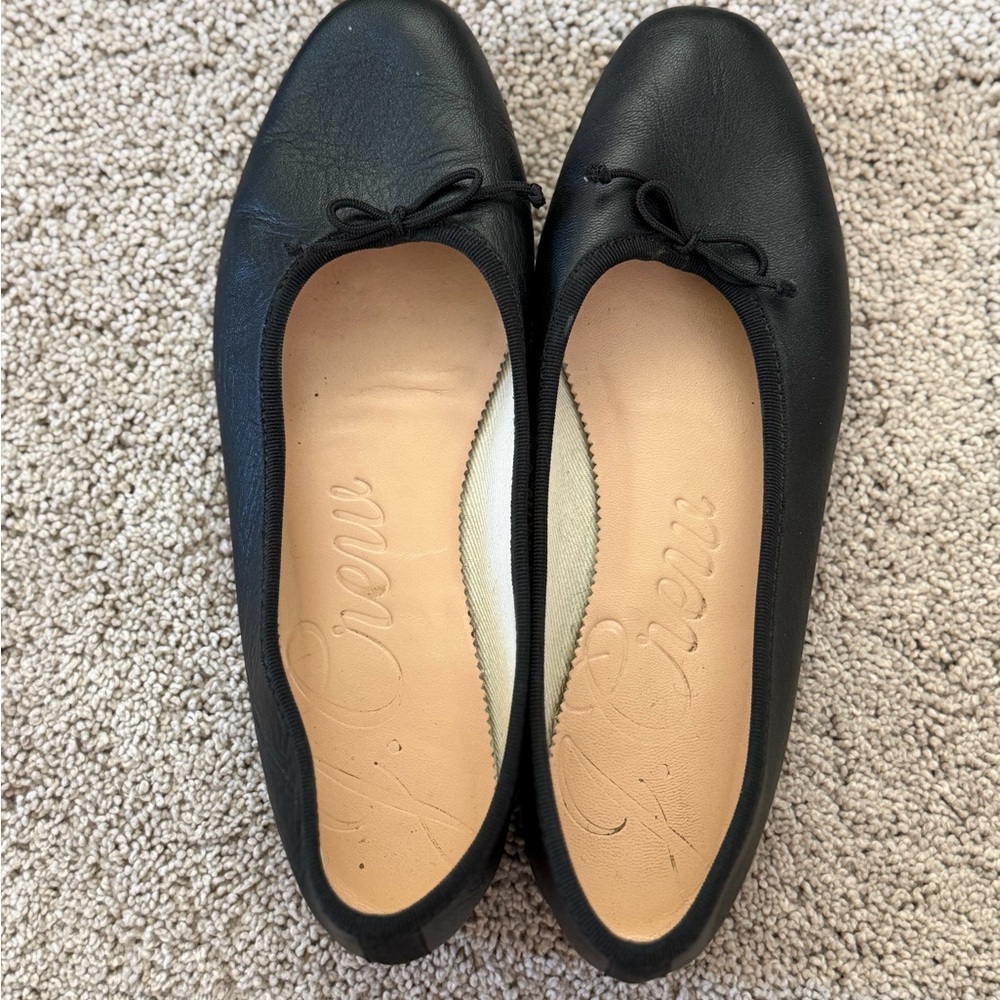 J. Crew Classic Black Leather Flats